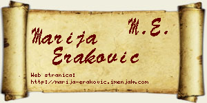 Marija Eraković vizit kartica